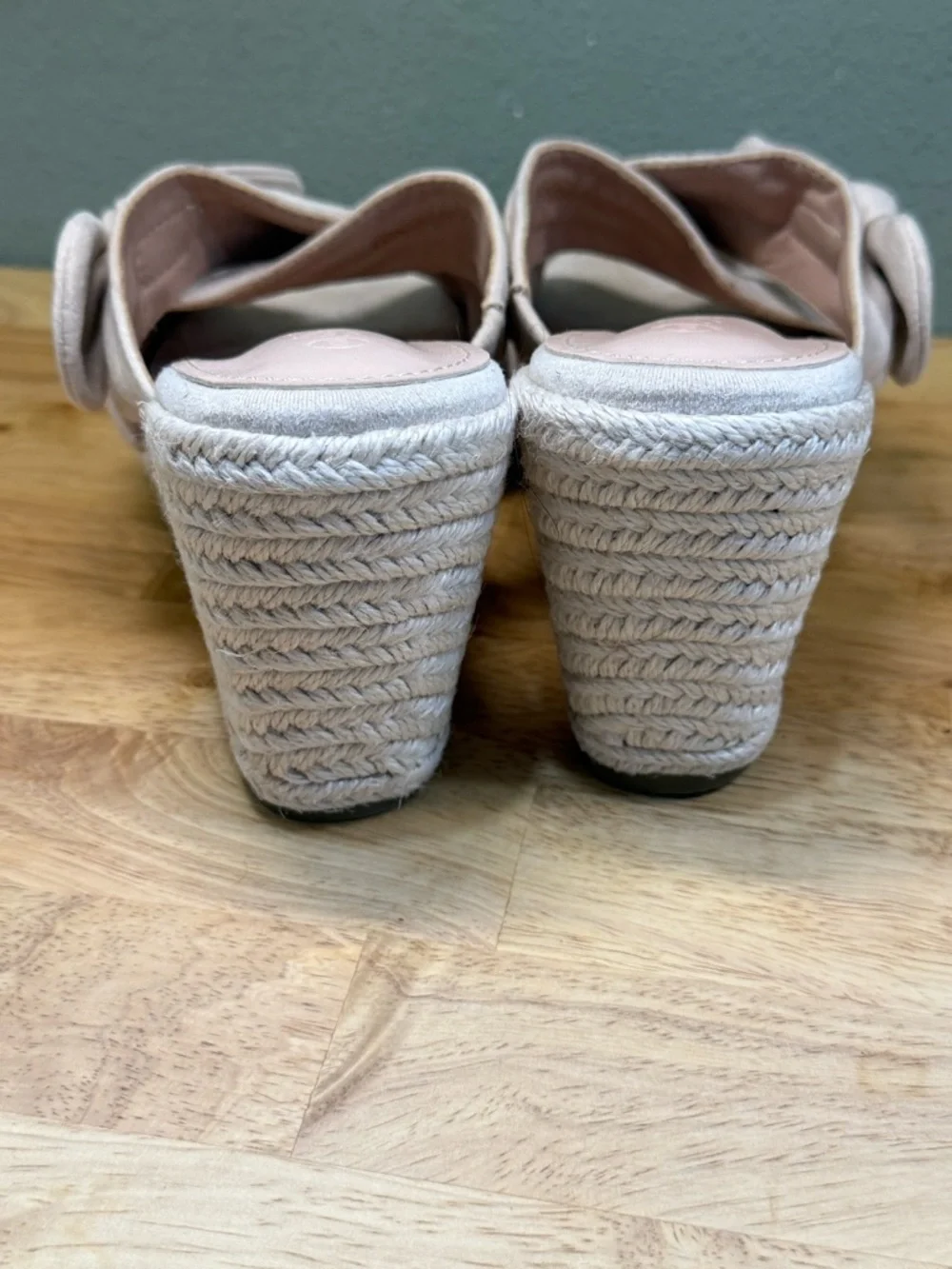 Women’s Cream Wedge Slide Sandals - Knotted Espadrille Design